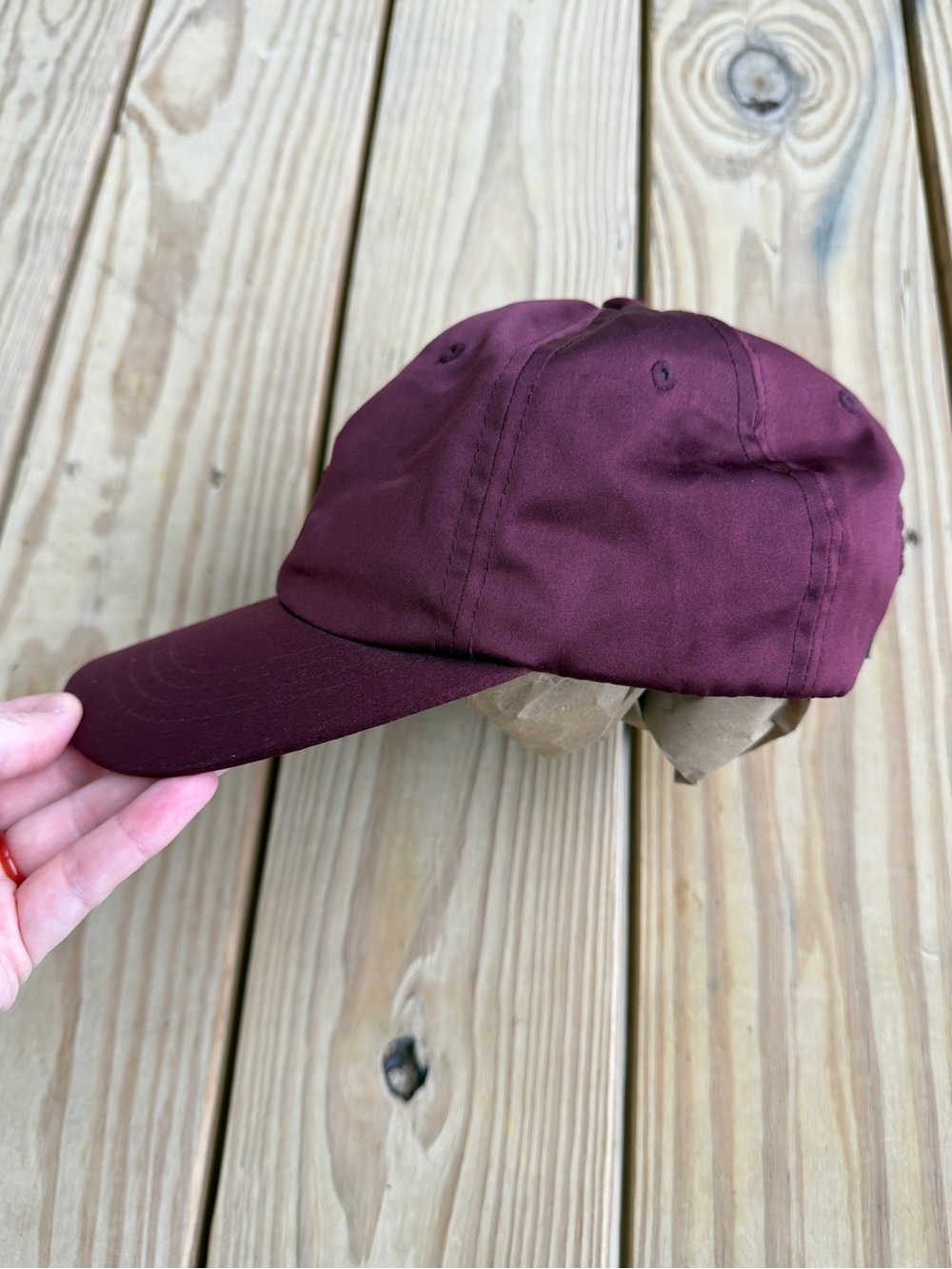 Stussy Jodie Strapback Burgundy Satin Hat Rare Adjustable View 2